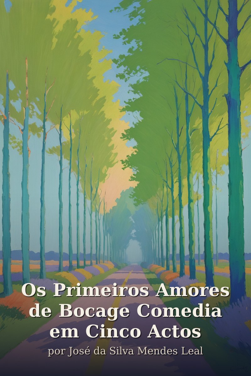 Capa do livro Os Primeiros Amores de Bocage Comedia em Cinco Actos