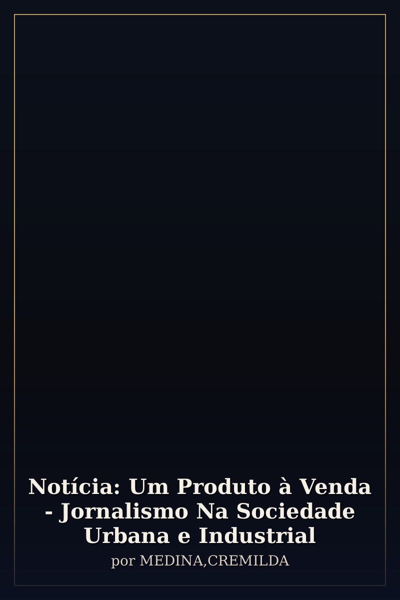 Capa de Notícia: Um Produto à Venda - Jornalismo Na Sociedade Urbana e Industrial