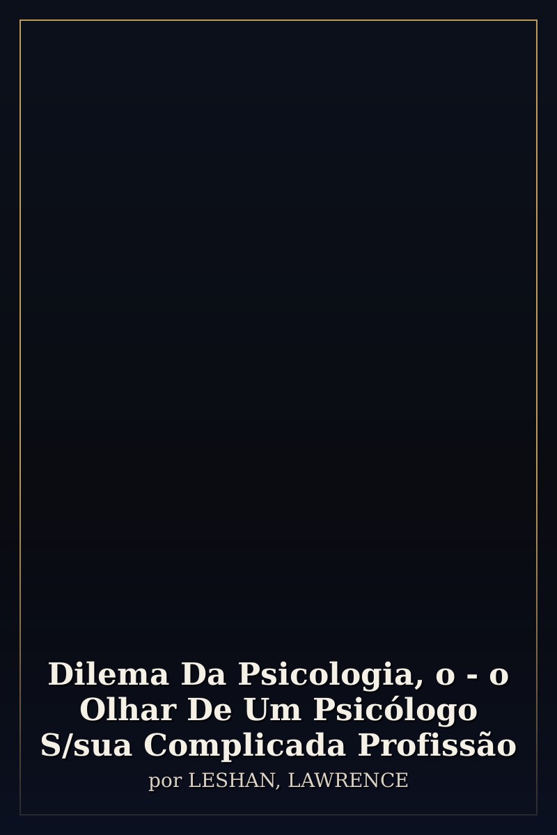 Capa de Dilema Da Psicologia, o - o Olhar De Um Psicólogo S/sua Complicada Profissão