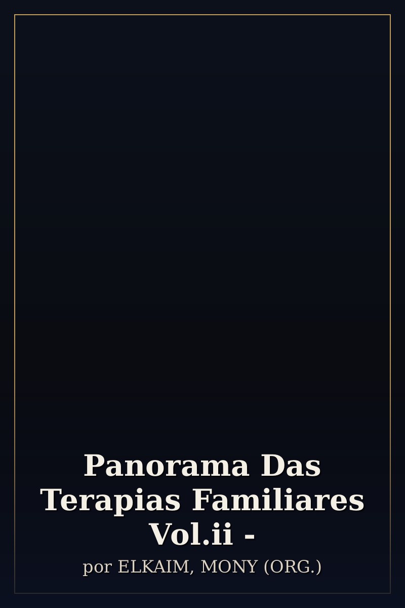 Capa de Panorama Das Terapias Familiares Vol.ii -