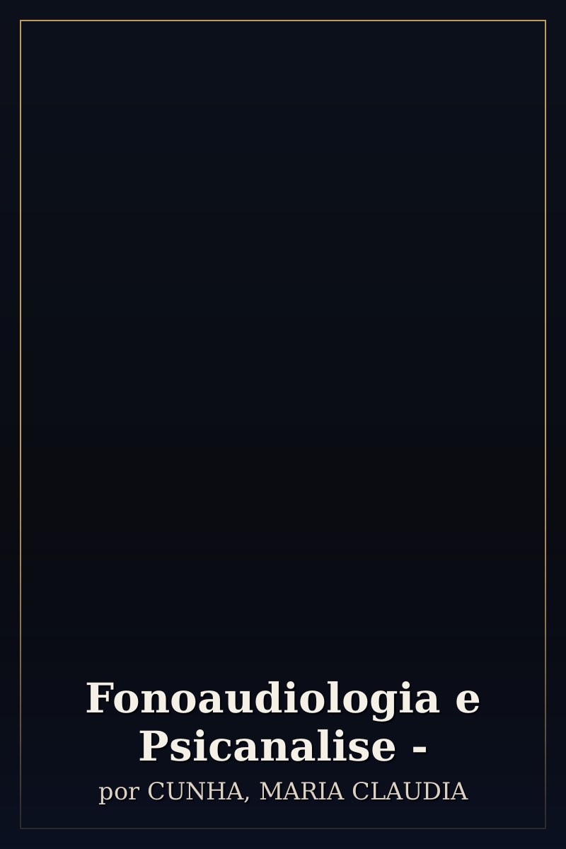 Capa de Fonoaudiologia e Psicanalise -