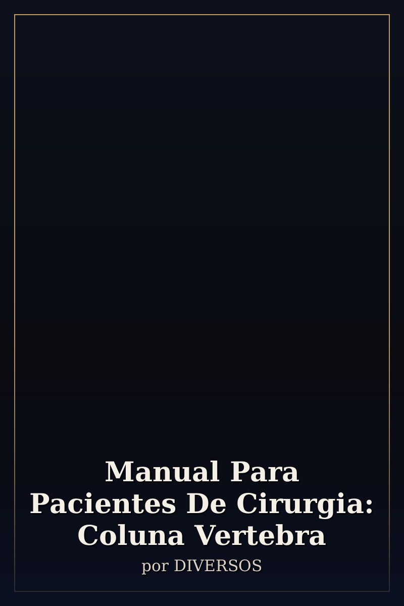 Capa de Manual Para Pacientes De Cirurgia: Coluna Vertebra