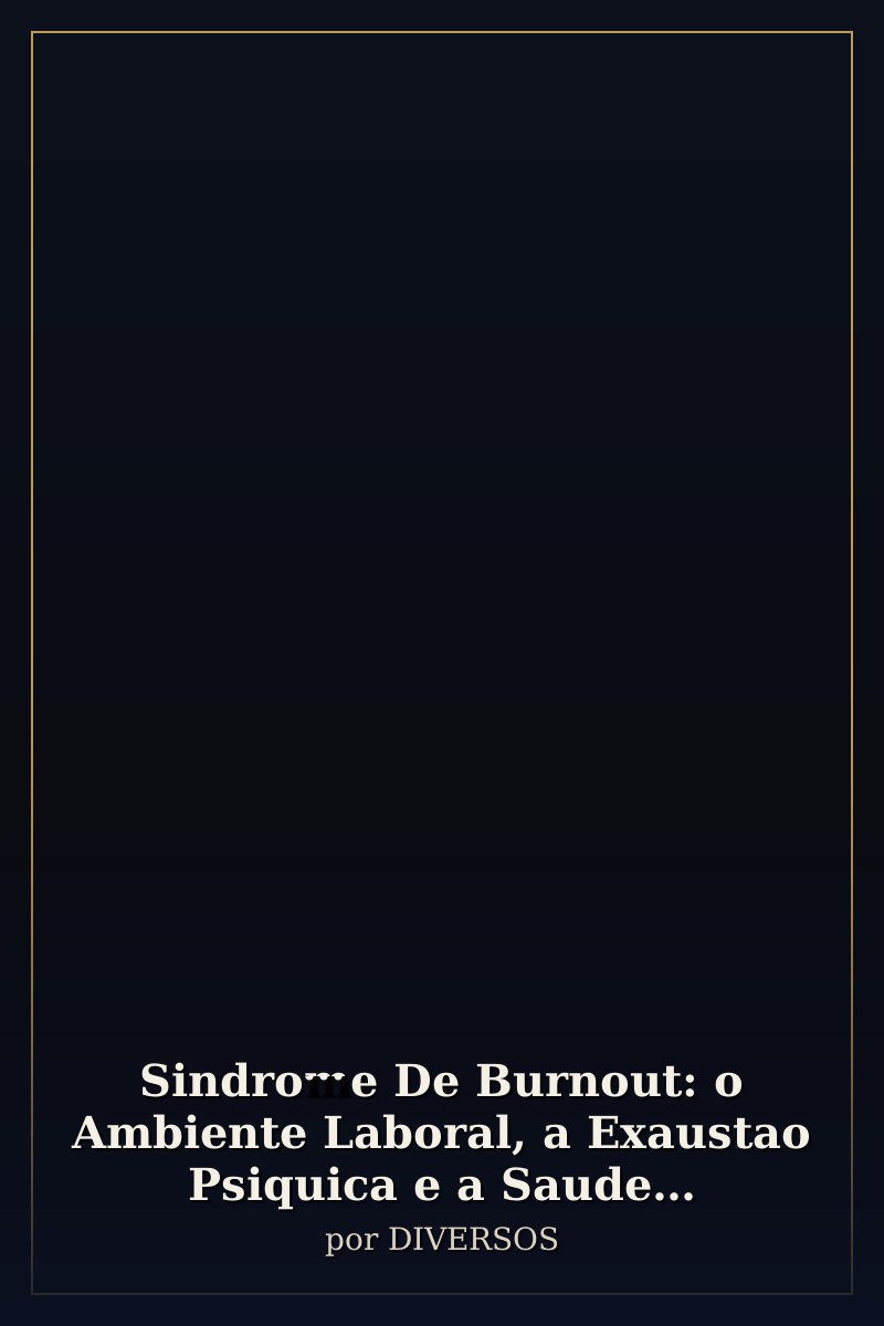 Capa de Sindrome De Burnout: o Ambiente Laboral, a Exaustao Psiquica e a Saude Ocupacional