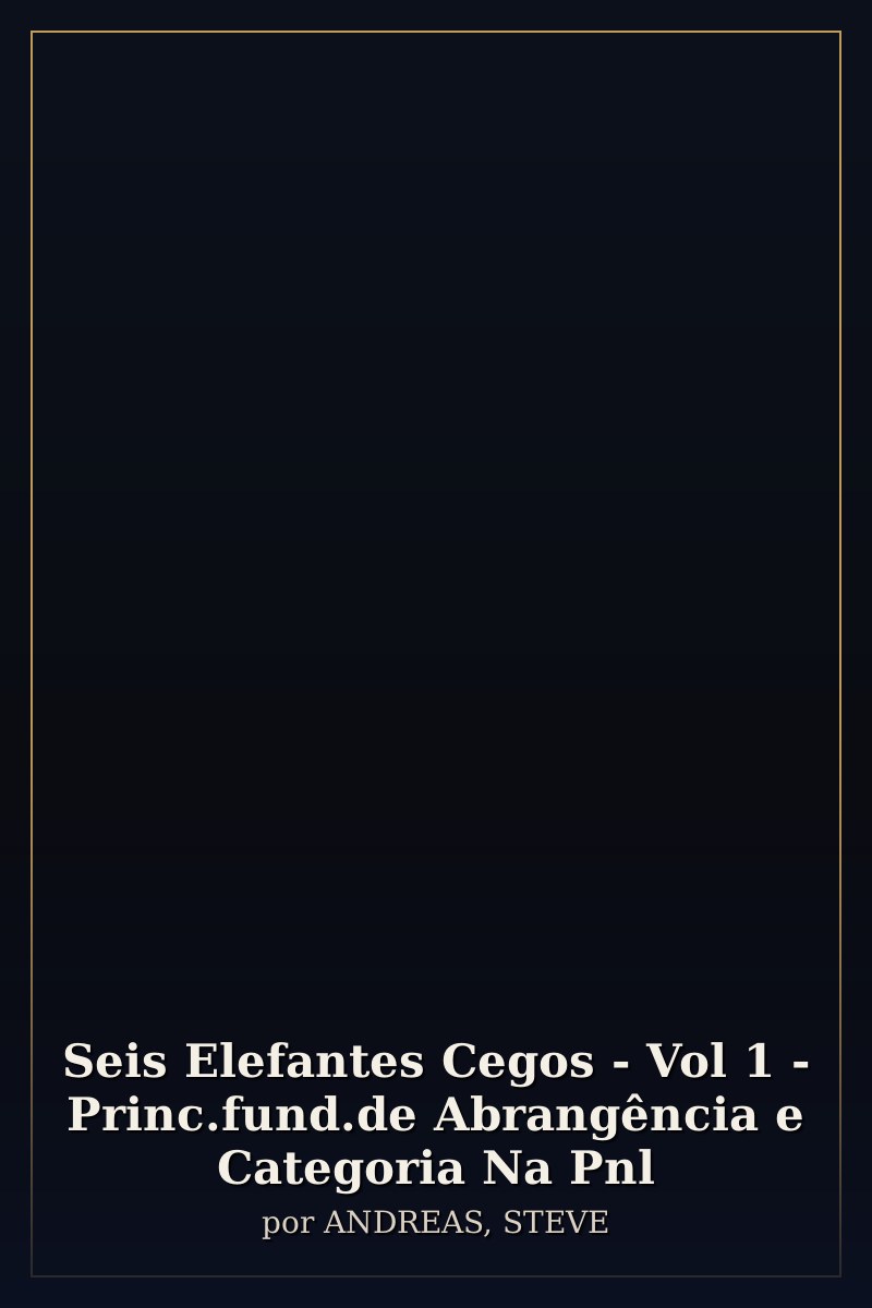 Capa de Seis Elefantes Cegos - Vol 1 - Princ.fund.de Abrangência e Categoria Na Pnl
