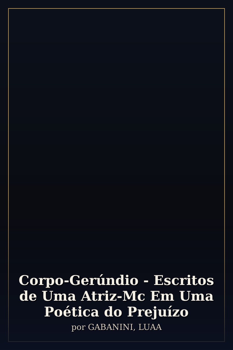 Capa de Corpo-Gerúndio - Escritos de Uma Atriz-Mc Em Uma Poética do Prejuízo