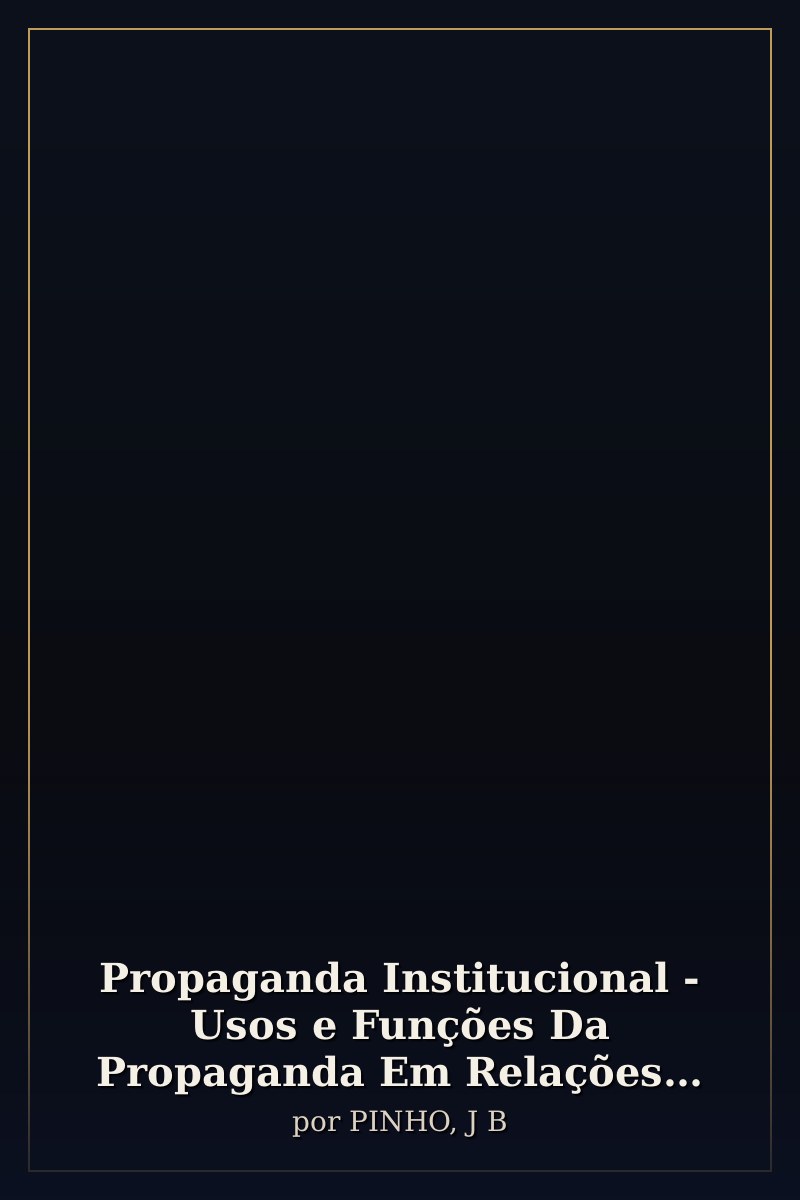 Capa de Propaganda Institucional - Usos e Funções Da Propaganda Em Relações Públicas