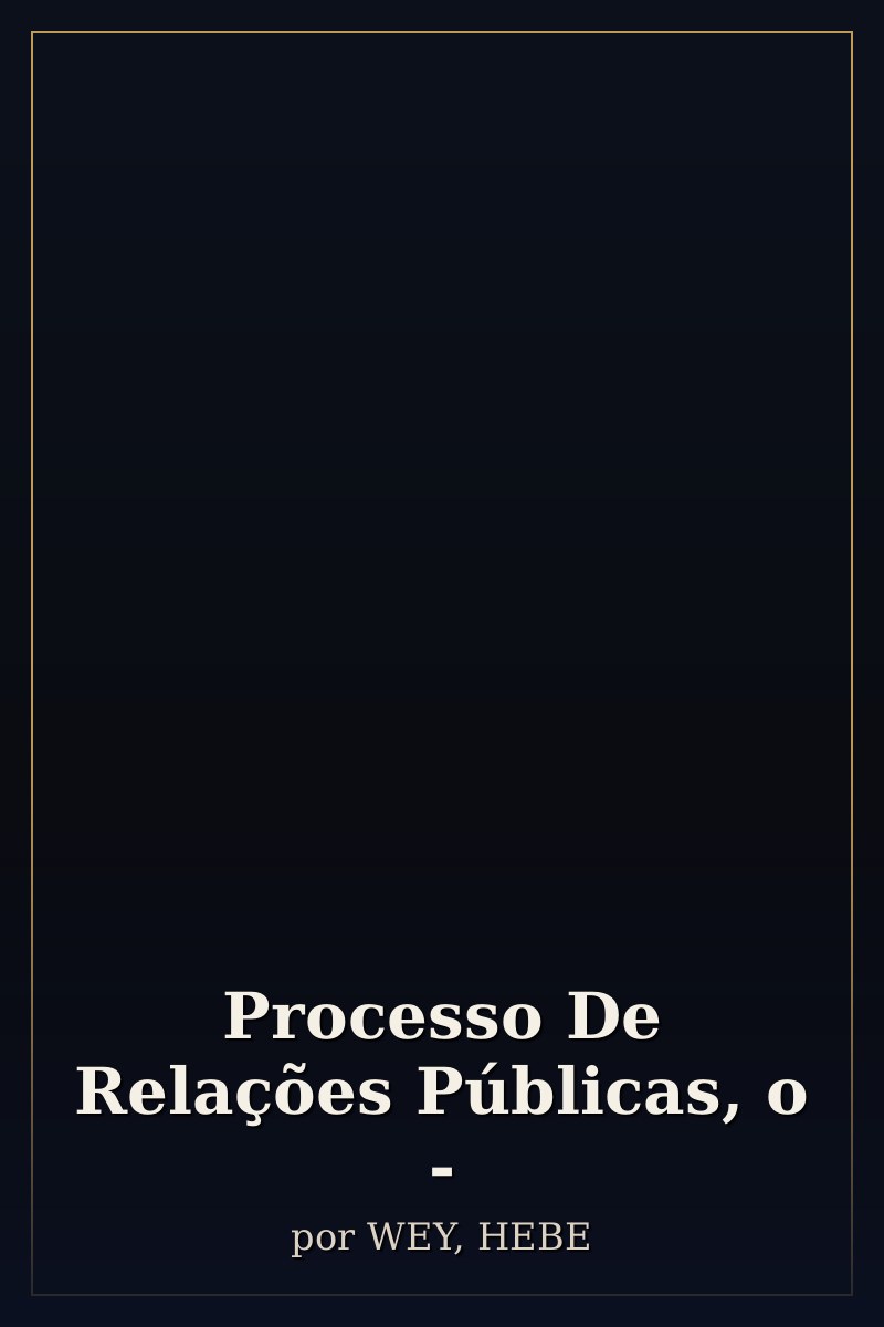 Capa de Processo De Relações Públicas, o -