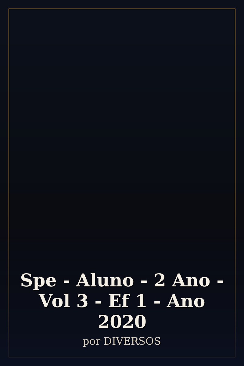 Capa de Spe - Aluno - 2 Ano - Vol 3 - Ef 1 - Ano 2020