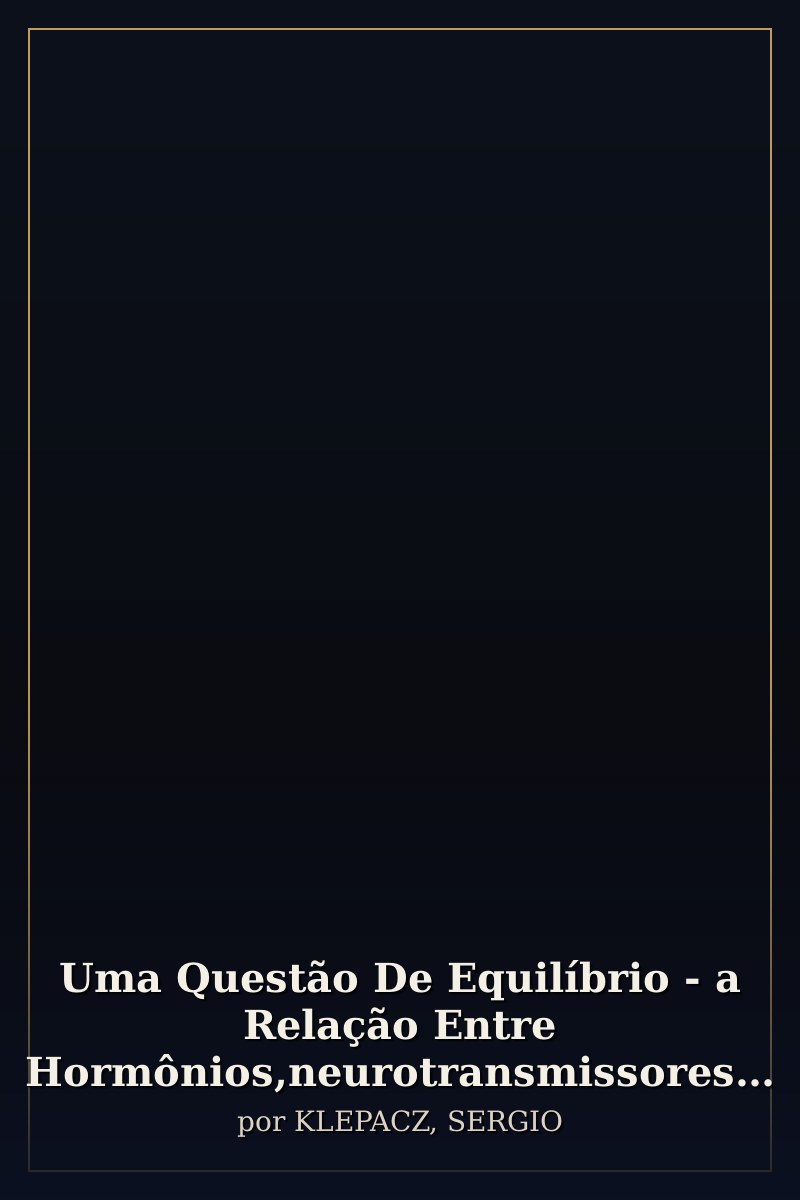Capa de Uma Questão De Equilíbrio - a Relação Entre Hormônios,neurotransmissores e Emo
