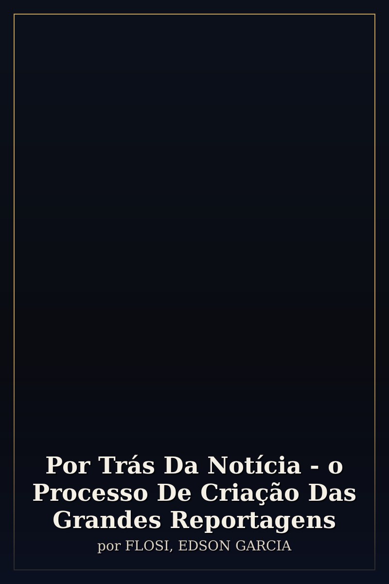 Capa de Por Trás Da Notícia - o Processo De Criação Das Grandes Reportagens