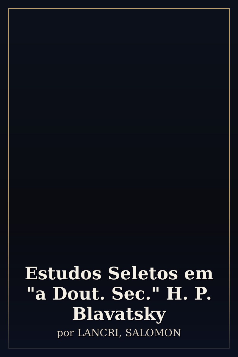 Capa de Estudos Seletos em "a Dout. Sec." H. P. Blavatsky