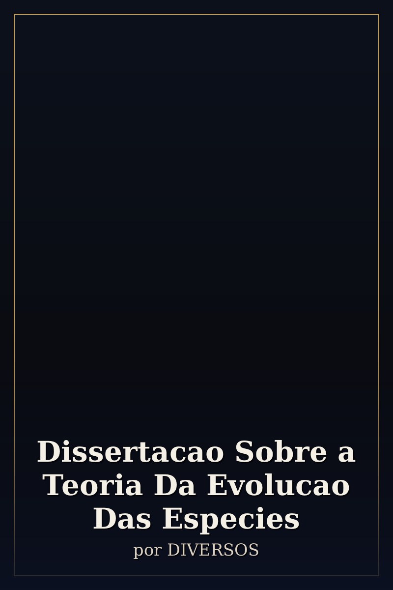 Capa de Dissertacao Sobre a Teoria Da Evolucao Das Especies