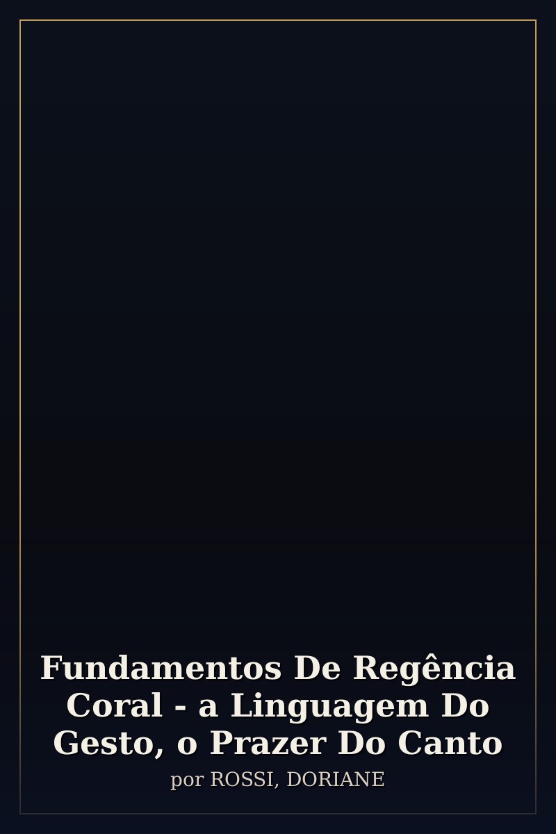 Capa de Fundamentos De Regência Coral - a Linguagem Do Gesto, o Prazer Do Canto