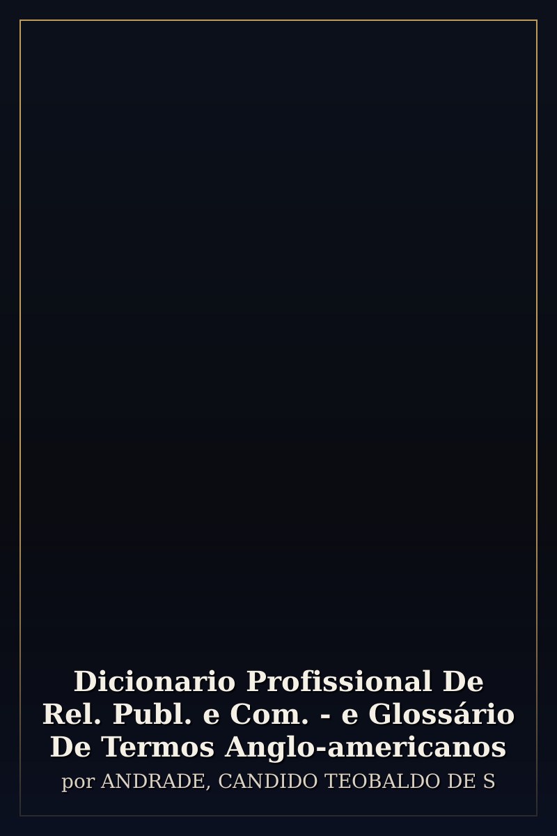 Capa de Dicionario Profissional De Rel. Publ. e Com. - e Glossário De Termos Anglo-americanos