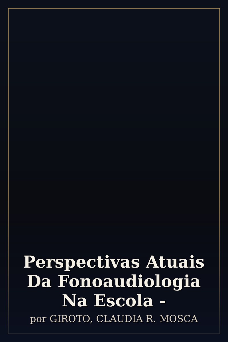 Capa de Perspectivas Atuais Da Fonoaudiologia Na Escola -