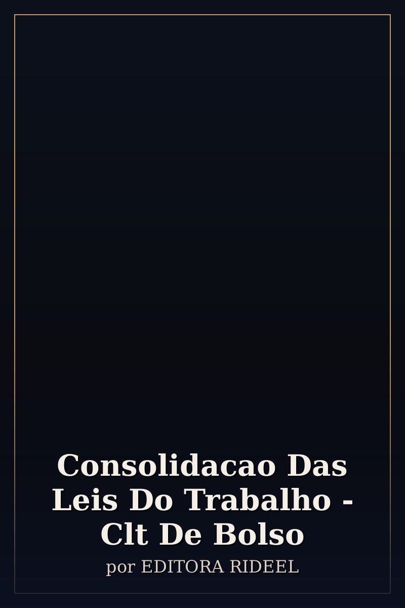 Capa de Consolidacao Das Leis Do Trabalho - Clt De Bolso