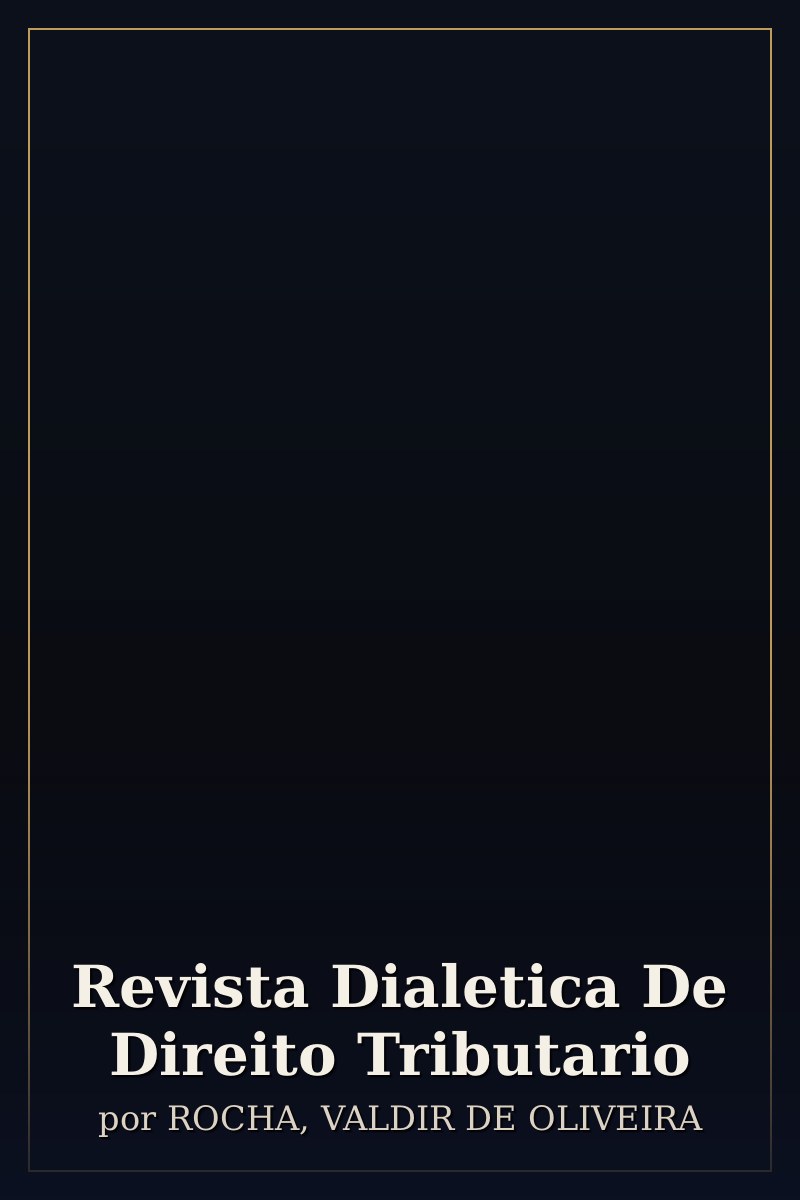 Capa de Revista Dialetica De Direito Tributario