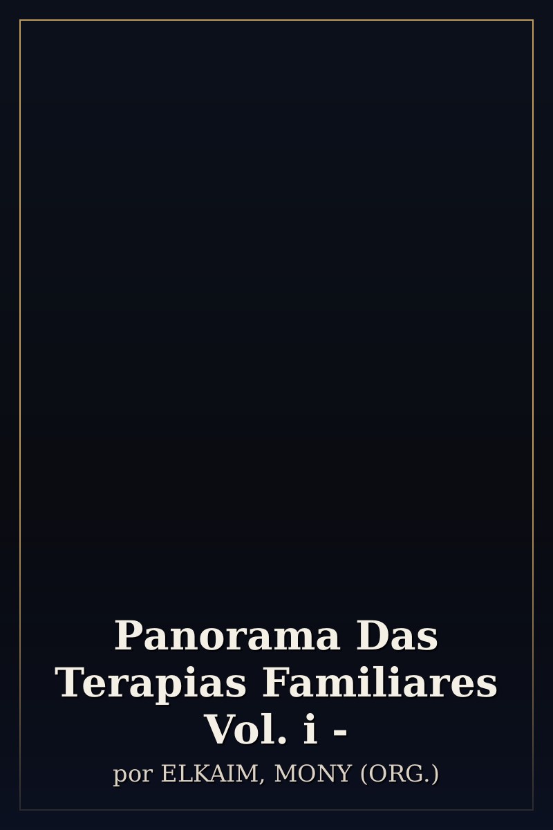 Capa de Panorama Das Terapias Familiares Vol. i -
