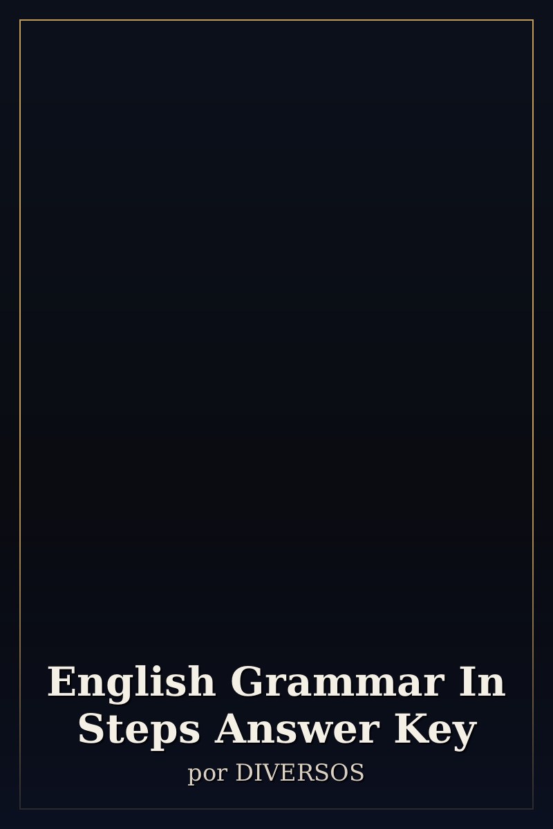 Capa de English Grammar In Steps Answer Key