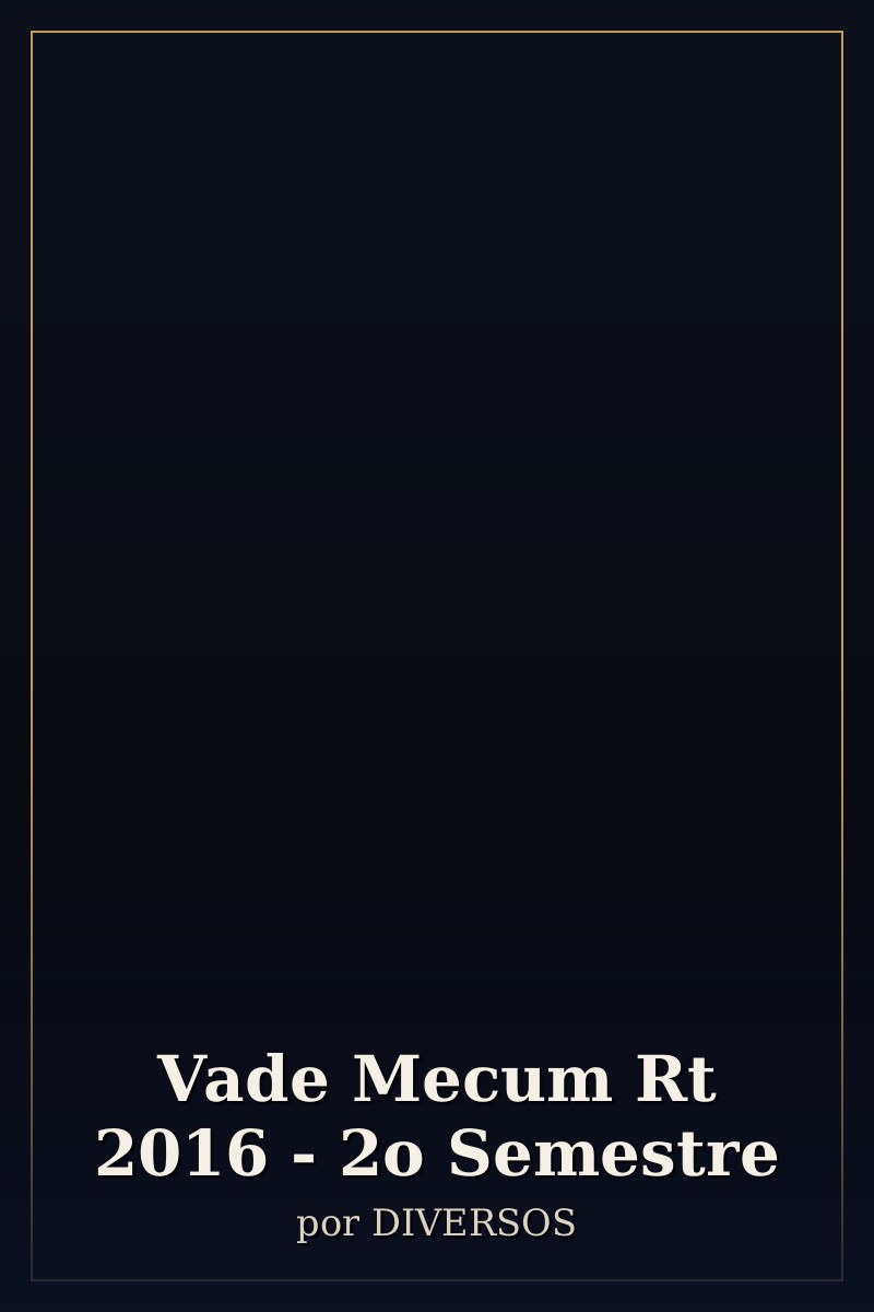 Capa de Vade Mecum Rt 2016 - 2o Semestre
