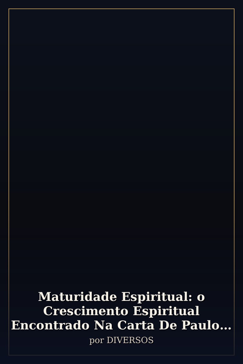 Capa de Maturidade Espiritual: o Crescimento Espiritual Encontrado Na Carta De Paulo a Tito
