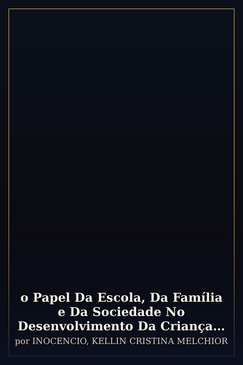 Capa de o Papel Da Escola, Da Família e Da Sociedade No Desenvolvimento Da Criança Com Deficiência