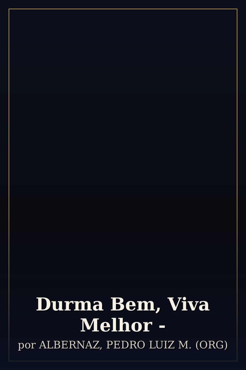Capa de Durma Bem, Viva Melhor -