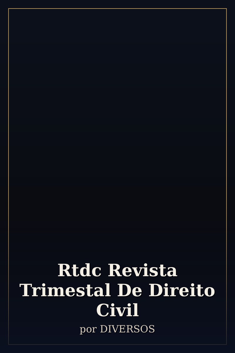 Capa de Rtdc Revista Trimestal De Direito Civil